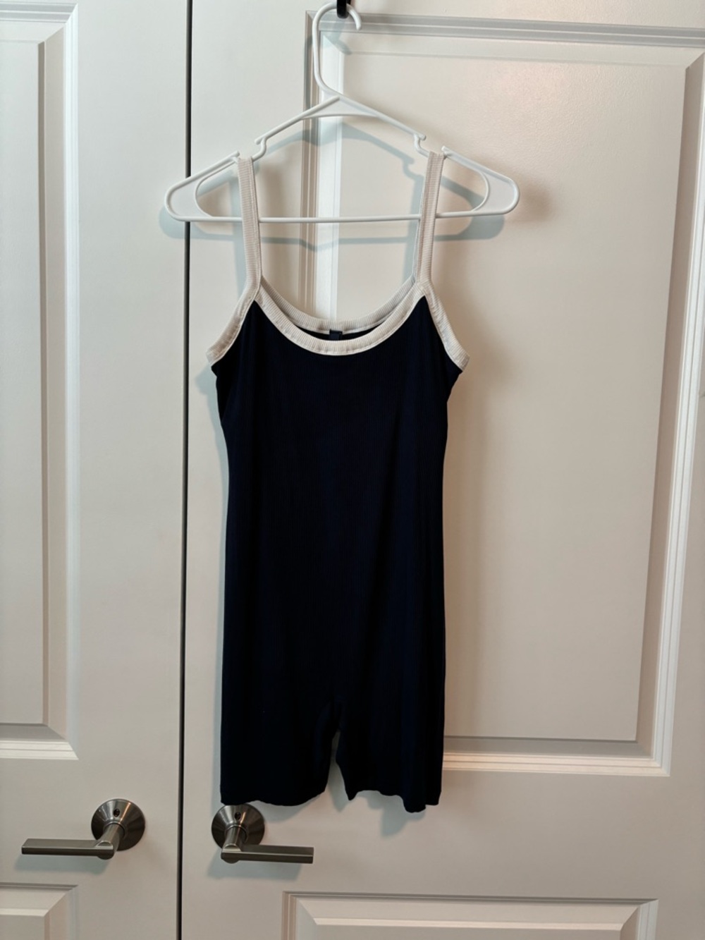 Skims Navy Romper with White Trim